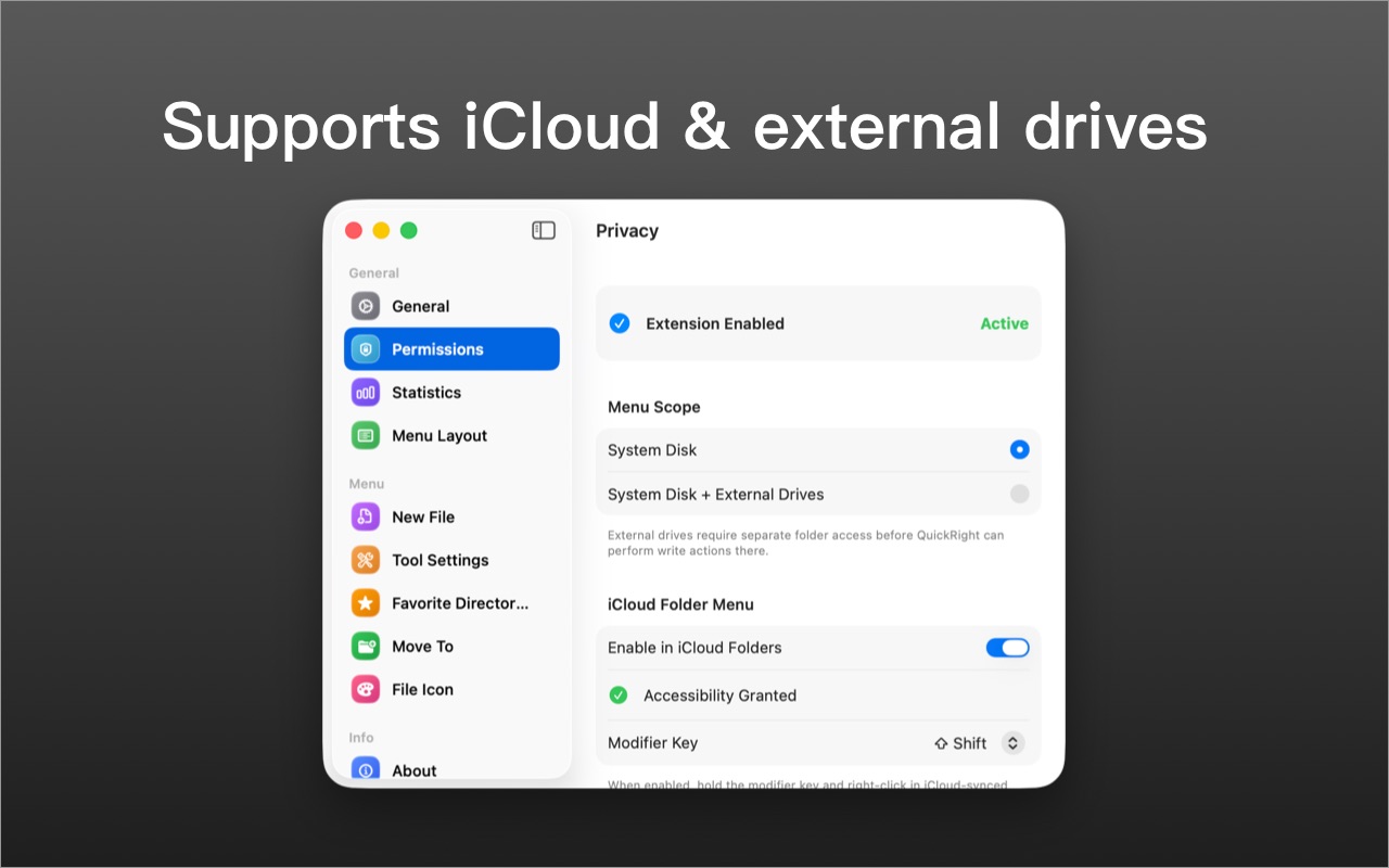 iCloud 文件夹支持